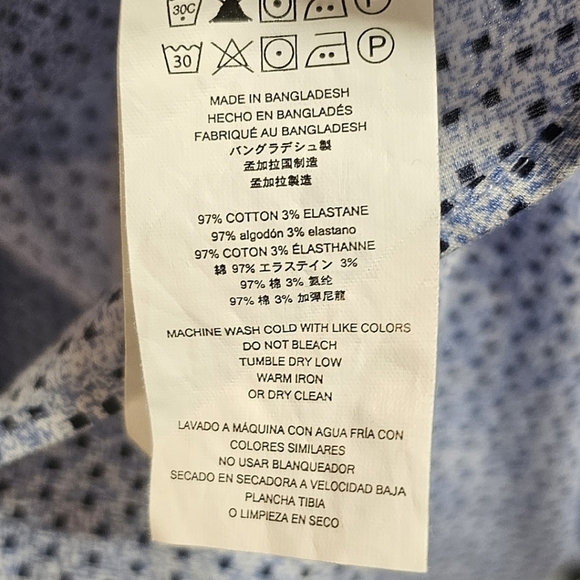 Men's Michael Kors Premium Cotton Pattern Button Up Dress Shirt Size XL Blue - Picture 8 of 8